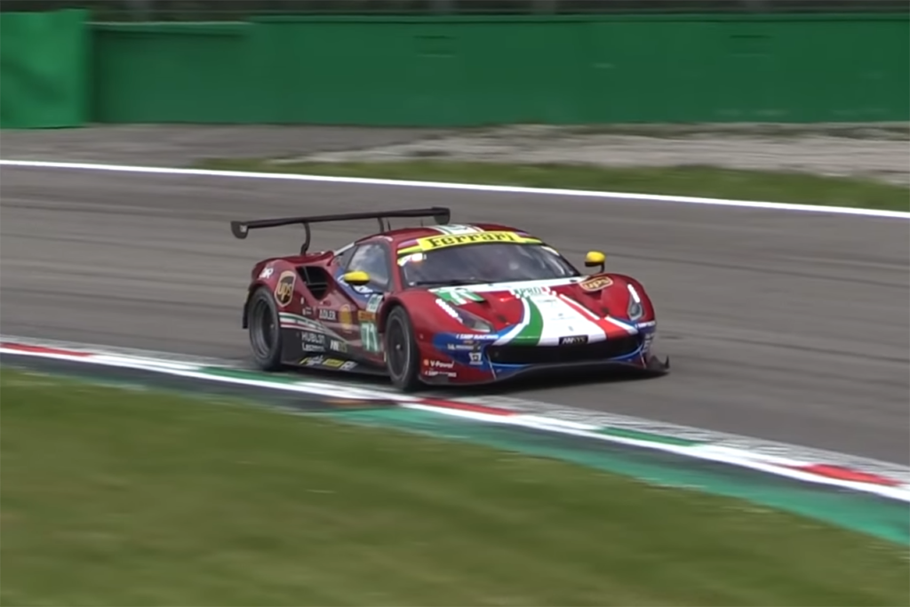 Ferrari 488 GTE Evo, il sound inconfondibile del Cavallino a Monza [VIDEO]