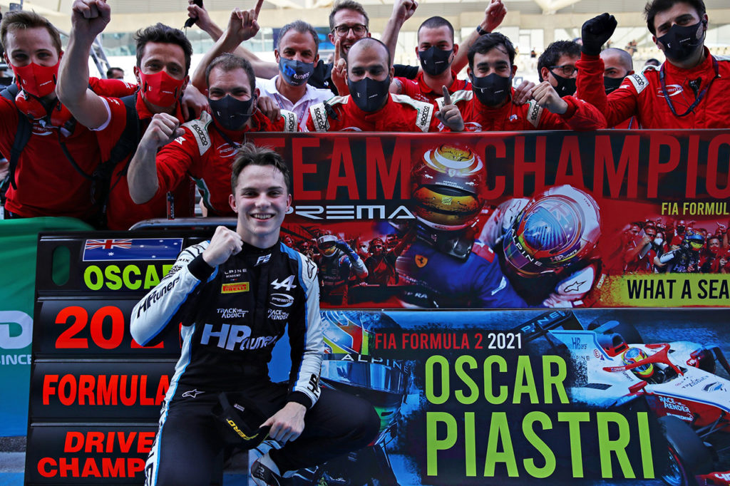 F2 | Oscar Piastri si laurea campione 2021 con Prema ad Abu Dhabi