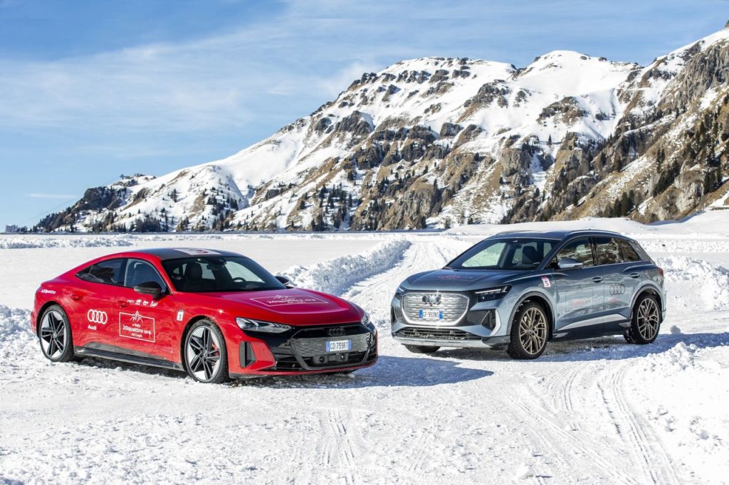 Audi 20quattro Ore dei Laghi, la prima edizione dell’e-rally con le Audi RS e-tron GT e Q4 e-tron
