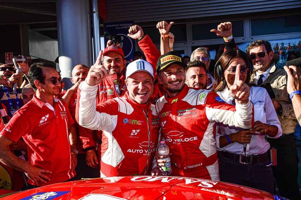 CIGT | Valllelunga, Gara: Barrichello e Fisichella irresistibili con la Ferrari della Scuderia Baldini
